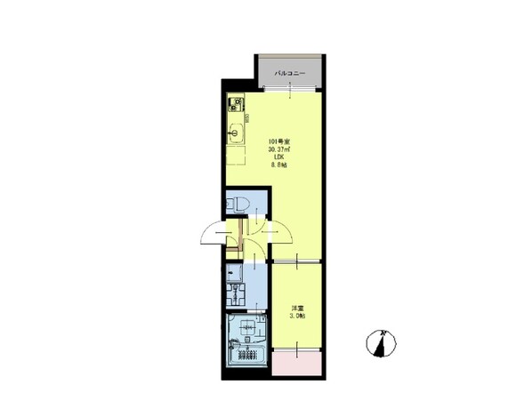 薬師堂駅 徒歩13分 3階の物件間取画像